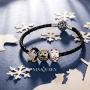 NINAQUEEN 925 Sterling Silver Penguin Gold Plated Bracelet Bead Charms Animal Fever Collocation with 5A Cubic Zirconia Fit Pandora European Bracelets