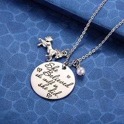 MIXJOY Horse Jewelry Gift for Girls Horse and Pearl Pendant Necklace for Girls Inspirational Gifts for Women Graduation Gift