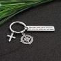 CYTING Christian Keychain Genesis 31:49 May The Lord Watch Between You And Me While We Are Apart Religious Jewelry Long Distance Gift For Couple Family Best Friends