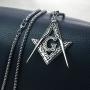 Ahappy-Gold Filled Sculpture Freemasonry Masonic Mason Pendant Necklace 19.68'' 23.6'' 27.55'' 31.5'' N282