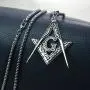 Ahappy-Gold Filled Sculpture Freemasonry Masonic Mason Pendant Necklace 19.68'' 23.6'' 27.55'' 31.5'' N282