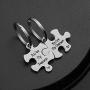 omodofo Valentines Day His and Hers Puzzle Piece Pendant Necklace KeyChain Set Personalized Couples Stamped Chain Keyring