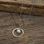 Graduated Circles 925 Sterling Silver 14k Gold Filled and White Pearl Multi Hoops Drop Pendant
