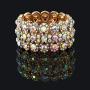CrazyPiercing Stretch Bracelet Bridal Rhinestone Bangles Statement Wedding Bracelet Jewelry for Women