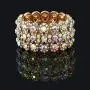 CrazyPiercing Stretch Bracelet Bridal Rhinestone Bangles Statement Wedding Bracelet Jewelry for Women