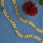LIFETIME JEWELRY 6mm Figaro Chain Necklace for Men & Women 24k Real Gold Plated