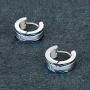 Aroncent Stainless Steel 8 Pairs Mens Small Hoop Huggie Hinged Earrings Set 4mm