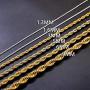 U7 Rope/Wheat Chain Necklace, 18k Real Gold Plated Strong Link with Lobster Claw Clasp, Color Silver/Black/Gold, Width 1.5/3/6/9MM,Length 18-30 Inch Replacement Chains for Pendant,Gift Packed