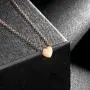 Hipunk Tiny Small Necklace Womenm 316L Stainless Steel Minimalist Dainty Music/Heart/Triangle/Pentagon/Hexagon Pendant Polished Birthday Jewelry