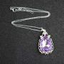 2pcs Sofia Amulet Necklace Teardrop Amethyst Pendant Necklace Sofia The First Princess Costumes Jewelry Girls Necklace