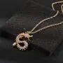 Chinese Dragon Necklace Pendant Dainty Rhinestone Dragon Necklace for Women Girls Halloween Domineering Neck Jewelry Gift