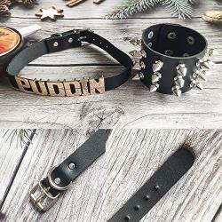 YANCHUN Puddin Choker Necklace Collar Punk Leather Bracelet for Women Halloween Costume Cosplay