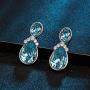 Swarovski Crystal Teardrop Dangle Earrings for Women 14K Gold Plated Hypoallergenic Drop Stud Earrings