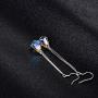 AOBOCO 925 Sterling Silver Drop Dangle Earrings with Aurora Borealis Teardrop Crystals
