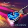 J.NINA ♥Aphrodite Day Women Necklace Gift Blue Crystal Heart and Flower Pendents Necklace for Women with Crystal Fashion Women Jewelry Passed SGS Test
