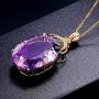 DMOMSA Amethyst Classic Pendant Necklace Jewelry Gift, Suitable for Ladies Gifts for Birthday Party Anniversary Valentines Day