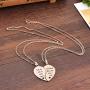 MJartoria BFF Necklace for 2-Split Valentine Heart Necklace TOGETHER FOREVER NEVER APART Best Friends Pendant Friendship Necklace Set of 2 Gifts for Her