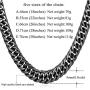 U7 Franco Curb Chain, Miami Cuban Necklace,3/4.5/6/9MM Width,Stainless Steel Jewelry for Men Women, Gold Plated/Black/Rose Gold/Silver Color, Length 14-30 Inch, Gift Packed