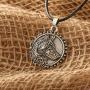 HAQUIL Wolf Necklace - Metal Alloy, Round Wolf Medallion Pendant - Leather Cord, 19.7''