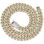 GOLD IDEA JEWELRY 10MM HIP HOP Classic 14K /White Gold Plated Iced Out Cuban Link Chain Prong Setting Cubic Zirconia Miami Cuban Link Choker necklace/Bracelet for men women