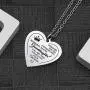 Phoenix Angela Encouraging Heart Pendant Necklace for Daughter Granddaughter Inspirational Jewelry Stainless Steel Gifts Necklace from Mom Dad Grandma