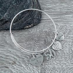 50th Birthday Charm Bracelet, Fabulous and Fifty Birthday Gifts for Women, 50th Birthday Gift Ideas