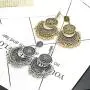 Finrezio 2Pairs Traditional Ethnic Bali Jhumka Jhumki Brocade Lotus Mexico Gypsy Dangle Earrings for Women Girls