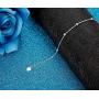 Sllaiss 925 Sterling Silver Bead Chain Bracelets for Women Girls Adjustable Bracelet White Gold Plated Dainty Minimal Bead Chain Jewelry 6”