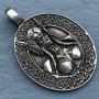 Celtic Viking Jewelry Freya Valkyrie Norse Warrior Goddess Protection Amulet Victory Medallion Wealth Charm Safe Travel Talisman for women men pewter Womens Mens pendant necklace w Silver Ball Chain