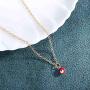 Genbree Boho Choker Necklace Evil Eye Necklaces Chain Silver Short Jewelry for Women and Girls (Red)