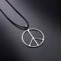 S925 Sterling Silver Peace Sign Hippie Party Accessories Pendant Necklace for Women