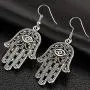 Ancient Evil Eye Hamsa Fatima Hand Drop Earrings for Women Filigree Palm Dangle Earring Jewelry Ancient Evil Eye Hamsa Fatima Hand Drop Earrings for Women Filigree Palm Dangle Earring Jewelry