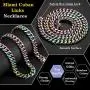 ROWIN&CO Mens Miami Cuban Link Chain Multicolor Rainbow Heavy 316L Stainless Steel Colorful Curb Necklace Personalized Jewelry Hip hop Choker Chain, 15mm Width/ 18 20 22 24 30 inch Lengths, (with Gift Box) ROWIN&CO Mens Miami Cuban Link Chain Multicolor Rainbow Heavy 316L Stainless Steel Colorful Curb Necklace Personalized Jewelry Hip hop Choker Chain, 15mm Width/ 18 20 22 24 30 inch Lengths, (with Gift Box)
