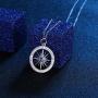 S925 Sterling Silver Simulated Birthstones Compass No Matter Where Bracelet and Pendant Necklace 18'' Graduation Gift