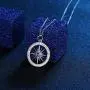 S925 Sterling Silver Simulated Birthstones Compass No Matter Where Bracelet and Pendant Necklace 18'' Graduation Gift