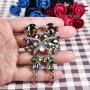 BriLove Womens Bohemian Boho Crystal Wedding Bridal Multiple Teardrop Chandelier Long Dangle Earrings