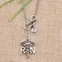 KUIYAI Stethoscope Nurse Hat Lariat Y Necklace with RN Syringe Charms for Nurse Doctor