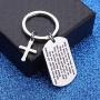 WUSUANED Christian Keychain May You Always Feel As Close to Jesus As You Do Today Cross Charm Keychain Religious Jewelry Christening Baptism Gift