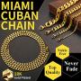 ChainsHouse Cuban Link Chain Necklace for Men Women, 3mm/5mm/6mm/9mm/12mm/15mm Width, 14/18/20/22/24/26/28/30inch Length, Gold Plated/Stainless Steel/Black-with Gift Box