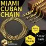 ChainsHouse Cuban Link Chain Necklace for Men Women, 3mm/5mm/6mm/9mm/12mm/15mm Width, 14/18/20/22/24/26/28/30inch Length, Gold Plated/Stainless Steel/Black-with Gift Box