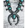 Jayde N Grey Turquoise Squash Blossom Navajo Bohemian Womens Southwestern Statement Choker Necklace & Earrings Bundle: Set & Jewelry Bag