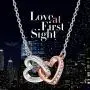 ANGEL NINA Necklaces for Women Valentines Day Gifts ღLove At First Sightღ Double Heart 925 Sterling Silver Rose Gold Plated Necklace with 5A Cubic Zirconia with Jewelry Box ANGEL NINA Necklaces for Women Valentines Day Gifts ღLove At First Sightღ Double Heart 925 Sterling Silver Rose Gold Plated Necklace with 5A Cubic Zirconia with Jewelry Box