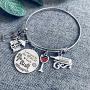 FCHEN Beach Themed Lover Gifts Charm Bangle Bracelets for Women, Love You to The Beach and Back Adjustable Wire Charm Bracelet