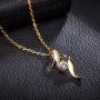 YAZILIND Simple Cubic Zirconia Pendant Necklace Gold Plated Chain for Women Girls Party Jewelry