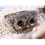 Alilang Owl Face Bracelet Antique Bird Crystal Rhinestone Costume Cuff Bangle