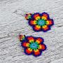 NOVICA .925 Sterling Silver Glass Beaded Earrings Floral Colors