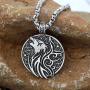 TTKP Odin Wolf and Crow Necklace Jewelry Pendant Nordic Jewelry Viking Charm Pendant
