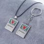 haress lfslk 2PC Hunter X Hunter Keyring Necklace GON Freecss License Phantom Troupe Spider Logo Pendant Keychain Necklace