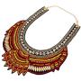 YAZILIND Ethnic Style Multiple Millet Beads Chunky Chain Bib Statement Choker Collar Necklace for Women