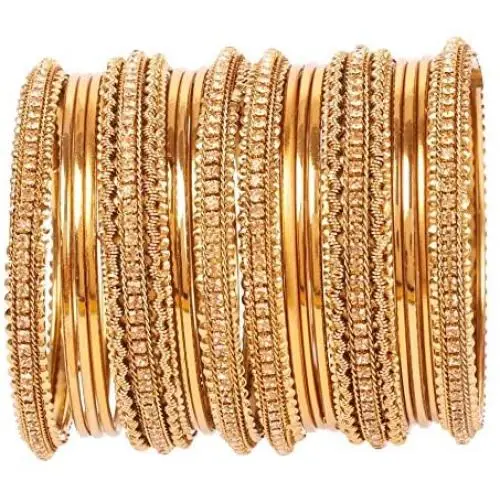 Touchstone New Golden Bangle Collection Indian Bollywood Kundan Look Yellow Rhinestone Golden Beads Metal Bangle Bracelets Designer Jewelry. Antique Gold Tone for Women. Touchstone New Golden Bangle Collection Indian Bollywood Kundan Look Yellow Rhinestone Golden Beads Metal Bangle Bracelets Designer Jewelry. Antique Gold Tone for Women.